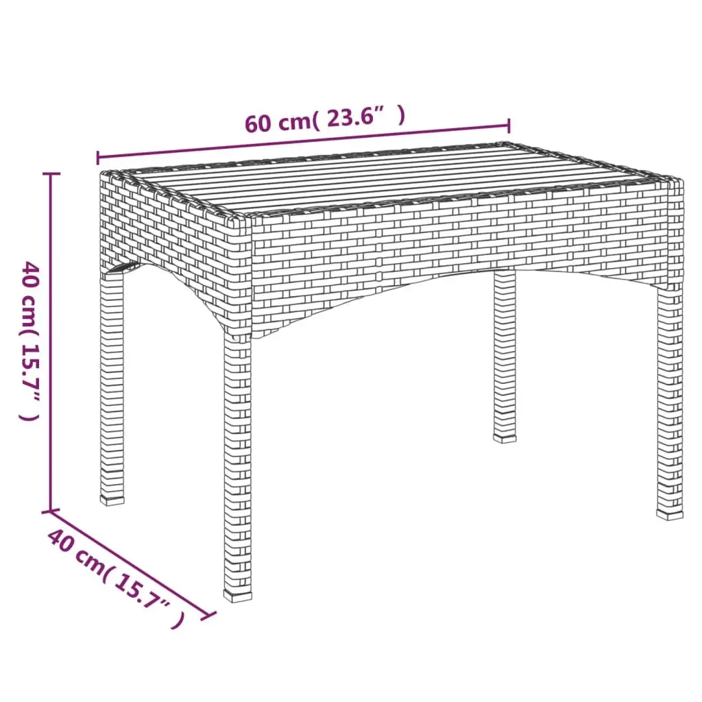 5 Piece Outdoor Garden Dining Set Black PE Rattan Chairs Table Acacia Wood Top