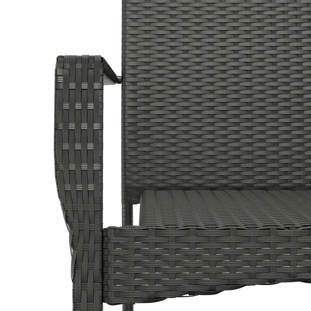 Garden Dining Set 5 Piece Outdoor Patio Furniture Black Poly Rattan with