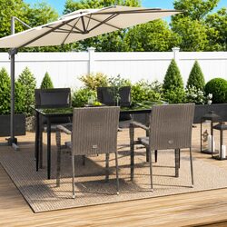 Garden Dining Set 5 Piece Patio Furniture Outdoor Table Chairs with Cushions