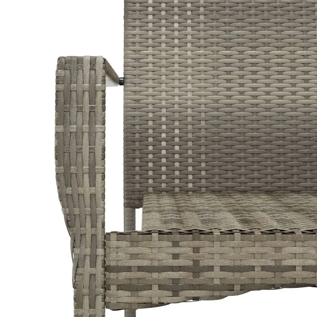 Garden Dining Set 3 Piece Outdoor Patio Furniture Grey Poly Rattan Chairs Table