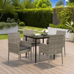 Compact 5 Piece Garden Dining Set with Cushioned Seating