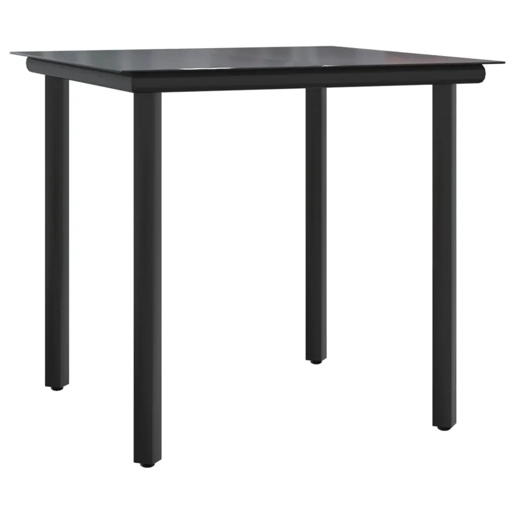 3 Piece Garden Dining Set Outdoor Patio Furniture Black Poly Rattan with
