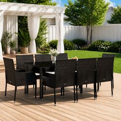 Concise 9-Piece Outdoor Dining Set Features