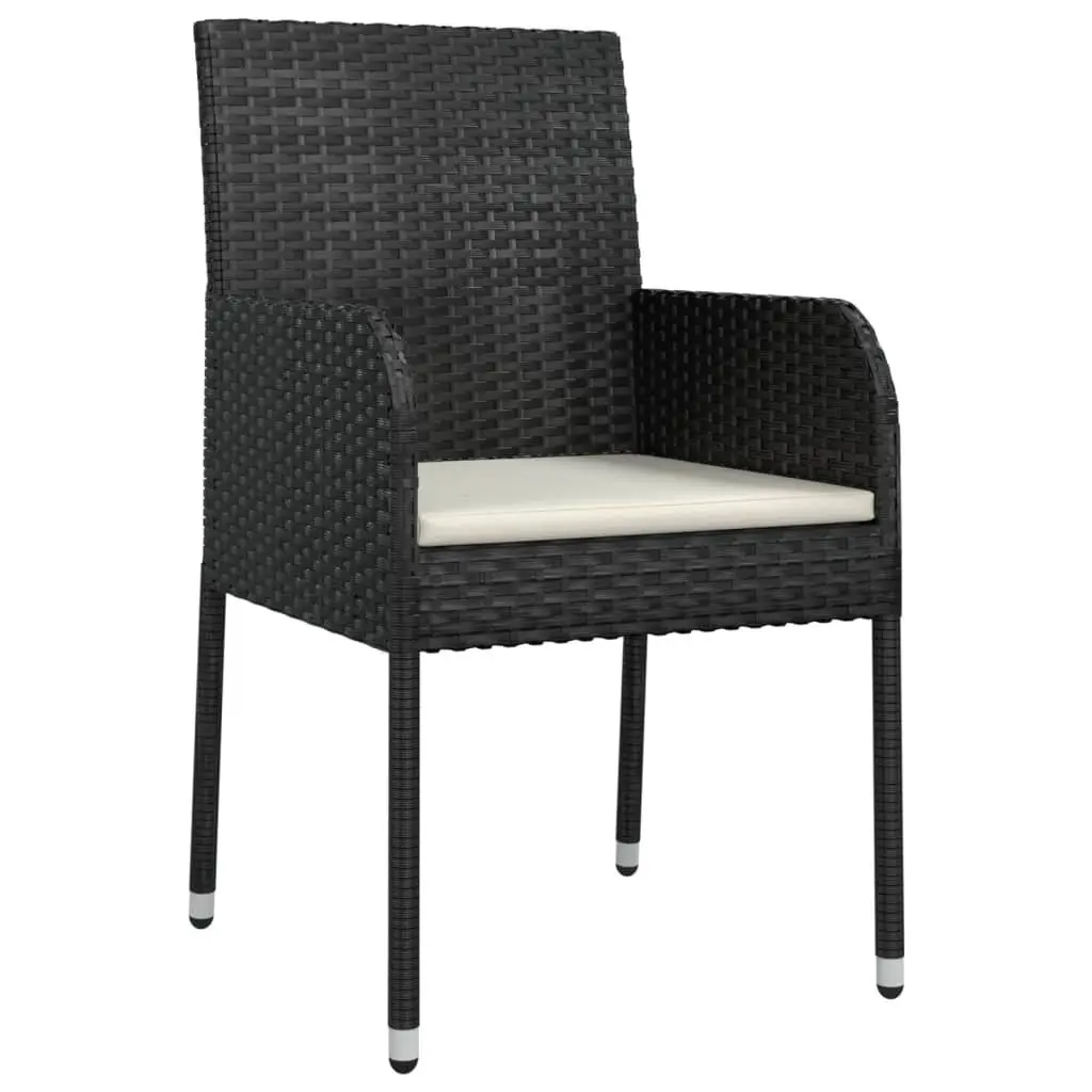 Garden Dining Set 9 Piece Outdoor Patio Furniture Black Poly Rattan with