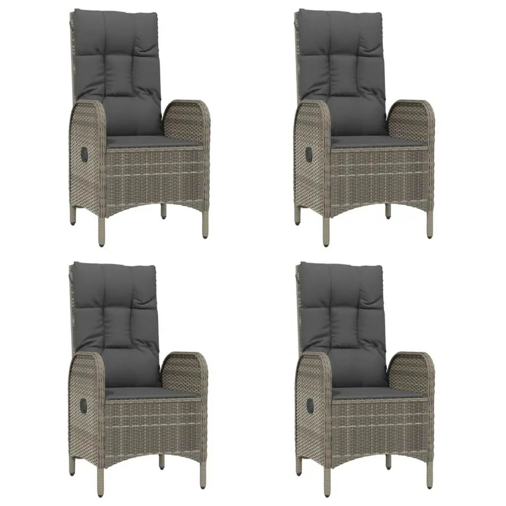 Garden Dining Set Grey 5 Piece Outdoor Furniture Weather-resistant Poly Rattan Chairs Table
