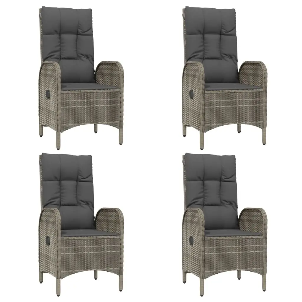 Garden Dining Set Grey 5 Piece Outdoor Furniture Weather Resistant PE Poly Rattan Chairs Table