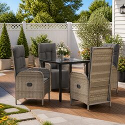 5-Piece Garden Dining Set - Grey, Stylish and Durable