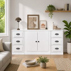 3 Durable White High Gloss Sideboards for Storage & Display