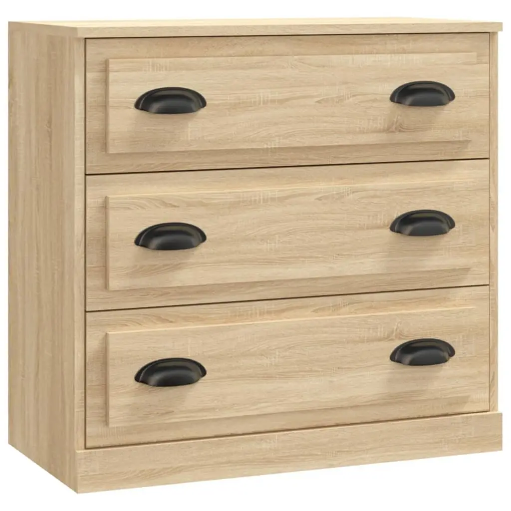 Sideboards 2 pcs Brown Engineered Wood Storage Cabinet Buffet Furniture