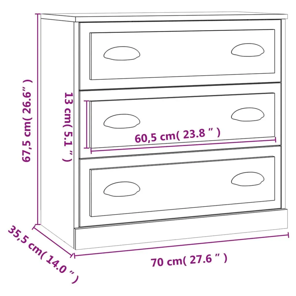 Sideboards 2 pcs Brown Engineered Wood Storage Cabinet Buffet Furniture