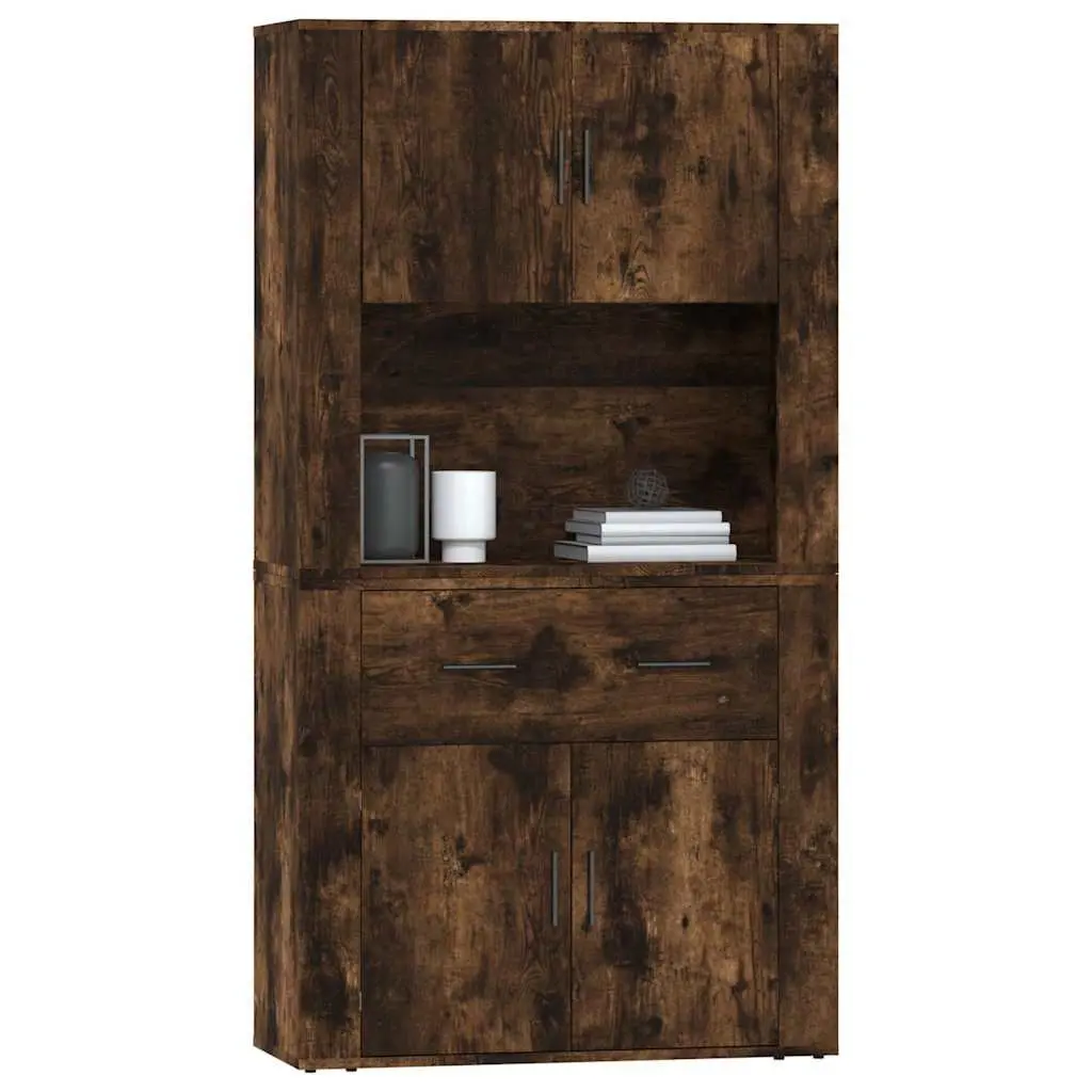 Highboard Sideboard Buffet Cabinet Brown Wall-Mounted Engineered Wood Storage