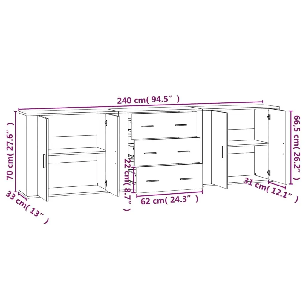 White Sideboards with Ample Storage Space