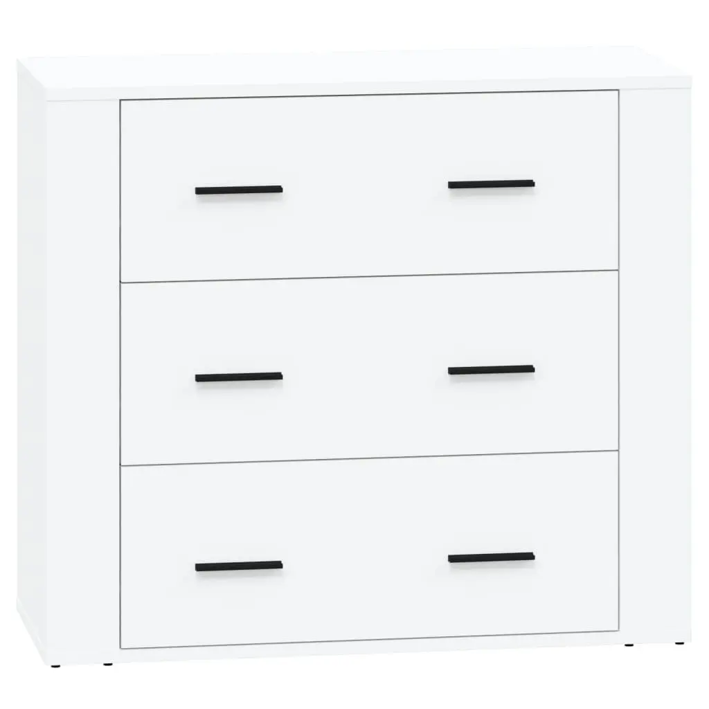 Sideboards White 2 pcs Engineered Wood Storage Cabinet Furniture