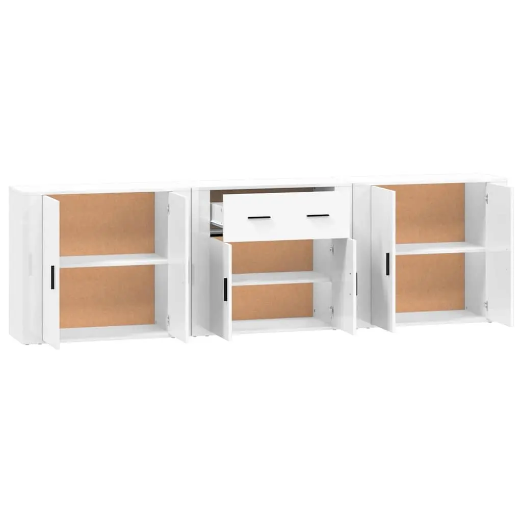 White Engineered Wood Sideboard
