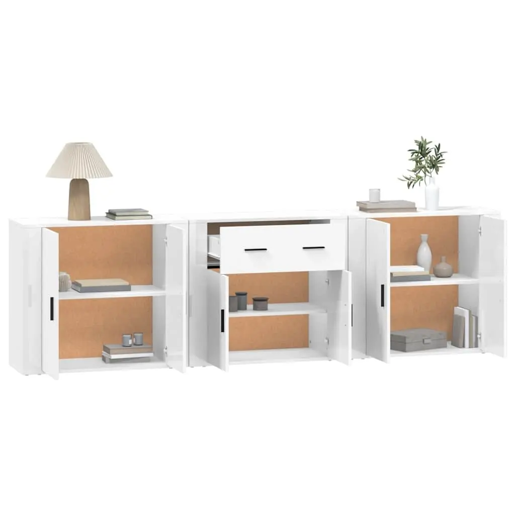 White Engineered Wood Sideboard