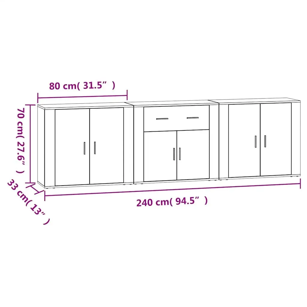 White Engineered Wood Sideboard