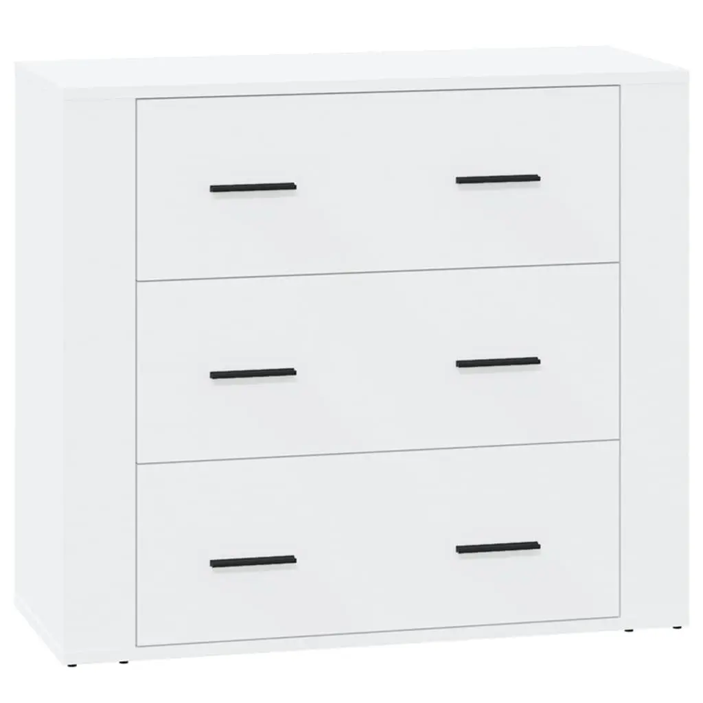 Sideboards White 3 Piece Storage Cabinet Engineered Wood Buffet Display Unit