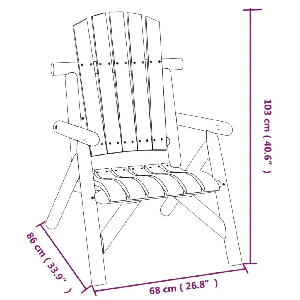 3 Piece Garden Lounge Set Brown Solid Wood Spruce Outdoor Furniture Armrests