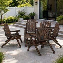 5-Piece Outdoor Lounge Set in Solid Spruce Wood