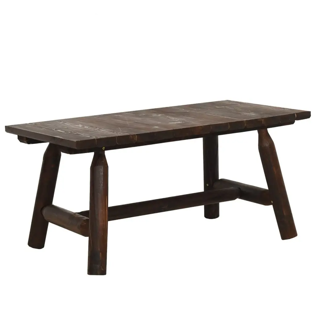 5 Piece Garden Lounge Set Brown Solid Spruce Wood Adirondack Style