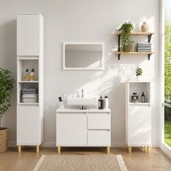 Compact 3-Piece Bathroom Cabinet Set with Modern Design