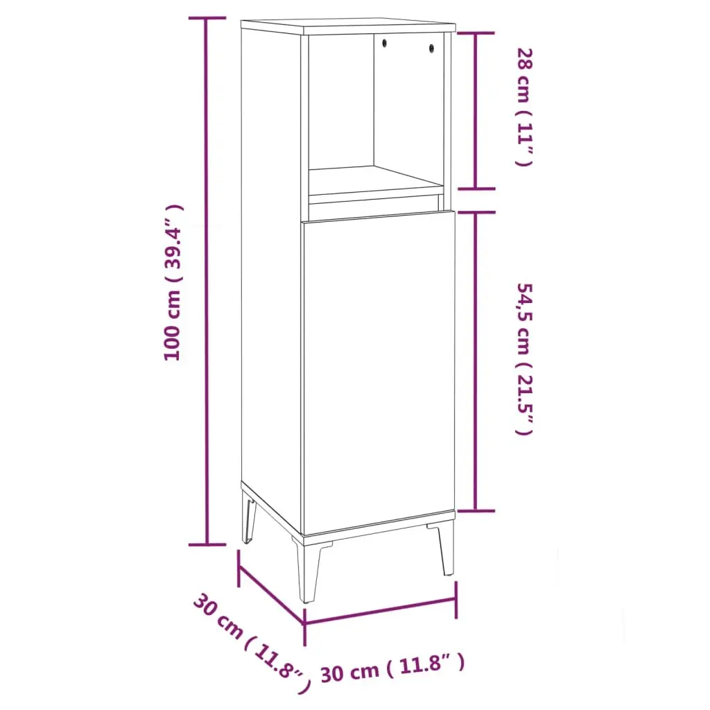 3 Piece Bathroom Furniture Set White Engineered Wood Storage Cabinet Vanity Unit