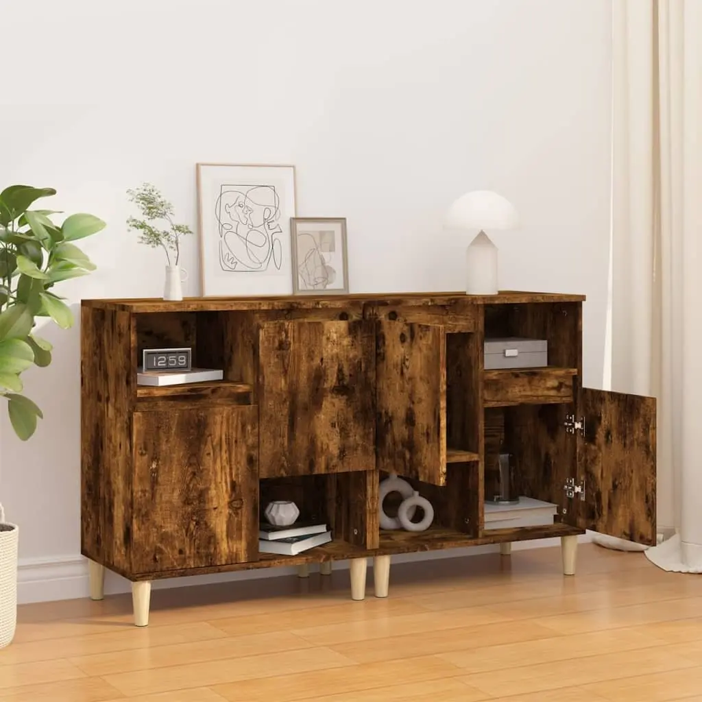 Sideboard Cabinet Brown Engineered Wood 60x35x70cm 2 Doors 4 Compartments Storage
