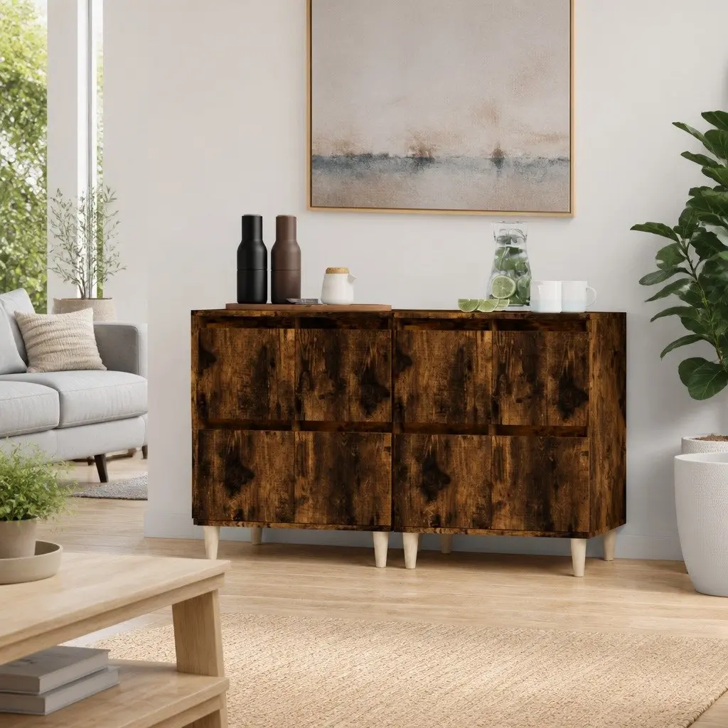 Sideboard Cabinet Brown 60x35x70cm Engineered Wood Storage Unit with 4 Compartments