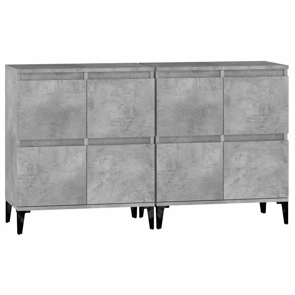 Sideboard Cabinet Grey 60x35x70cm Engineered Wood Storage Buffet 2 Piece