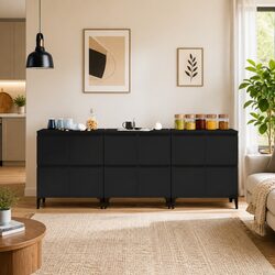 Quality Black Sideboards - 3-Piece Set