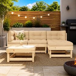 5-Piece Brown Outdoor Lounge Set for Relaxation