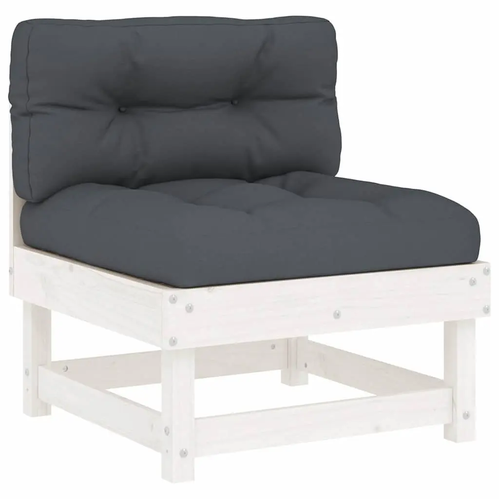 Garden Lounge Set 5 Piece Outdoor Furniture with Cushions White Wood Patio Sofa