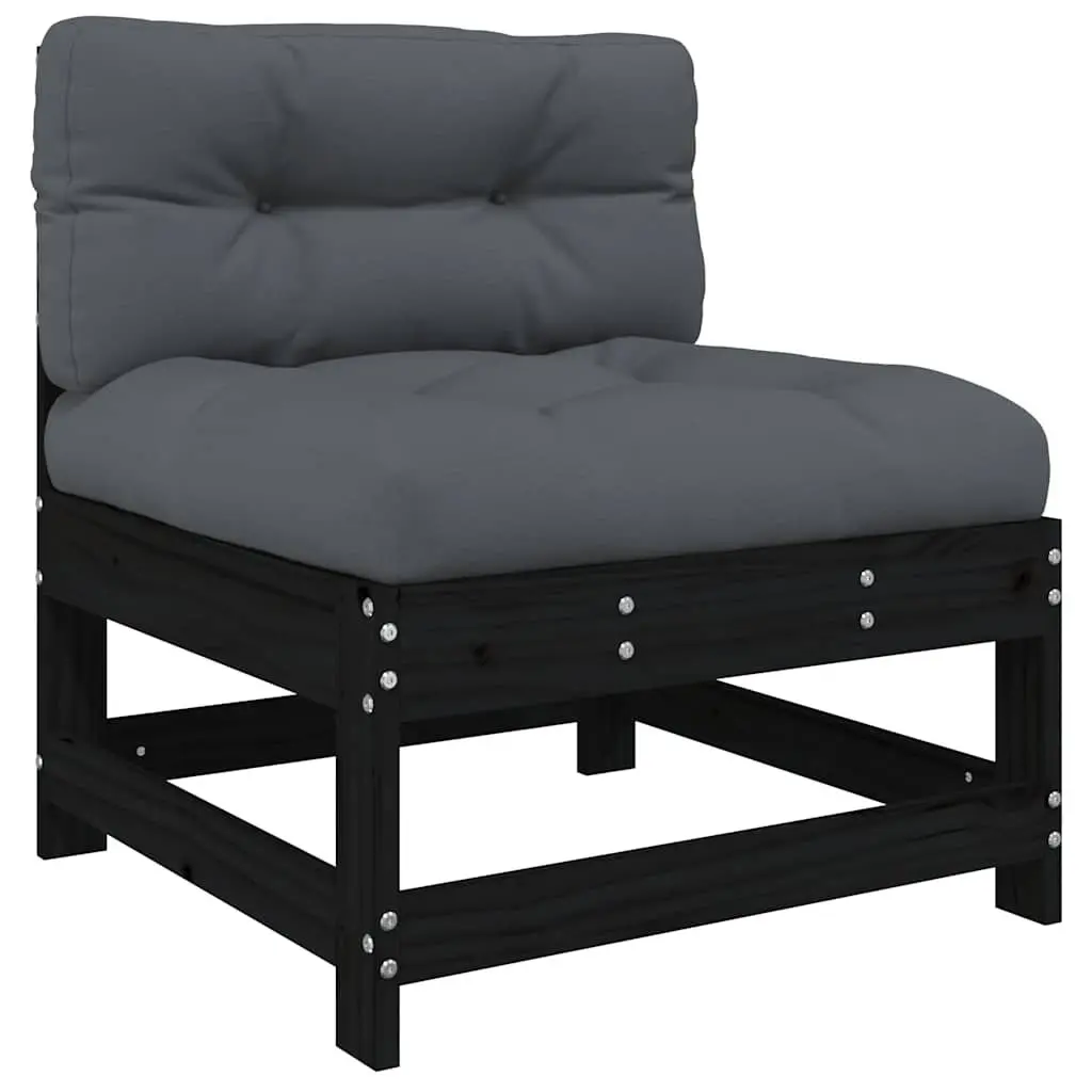 Garden Lounge Set 5 Piece Outdoor Furniture Patio Sofa with Cushions Black Wood