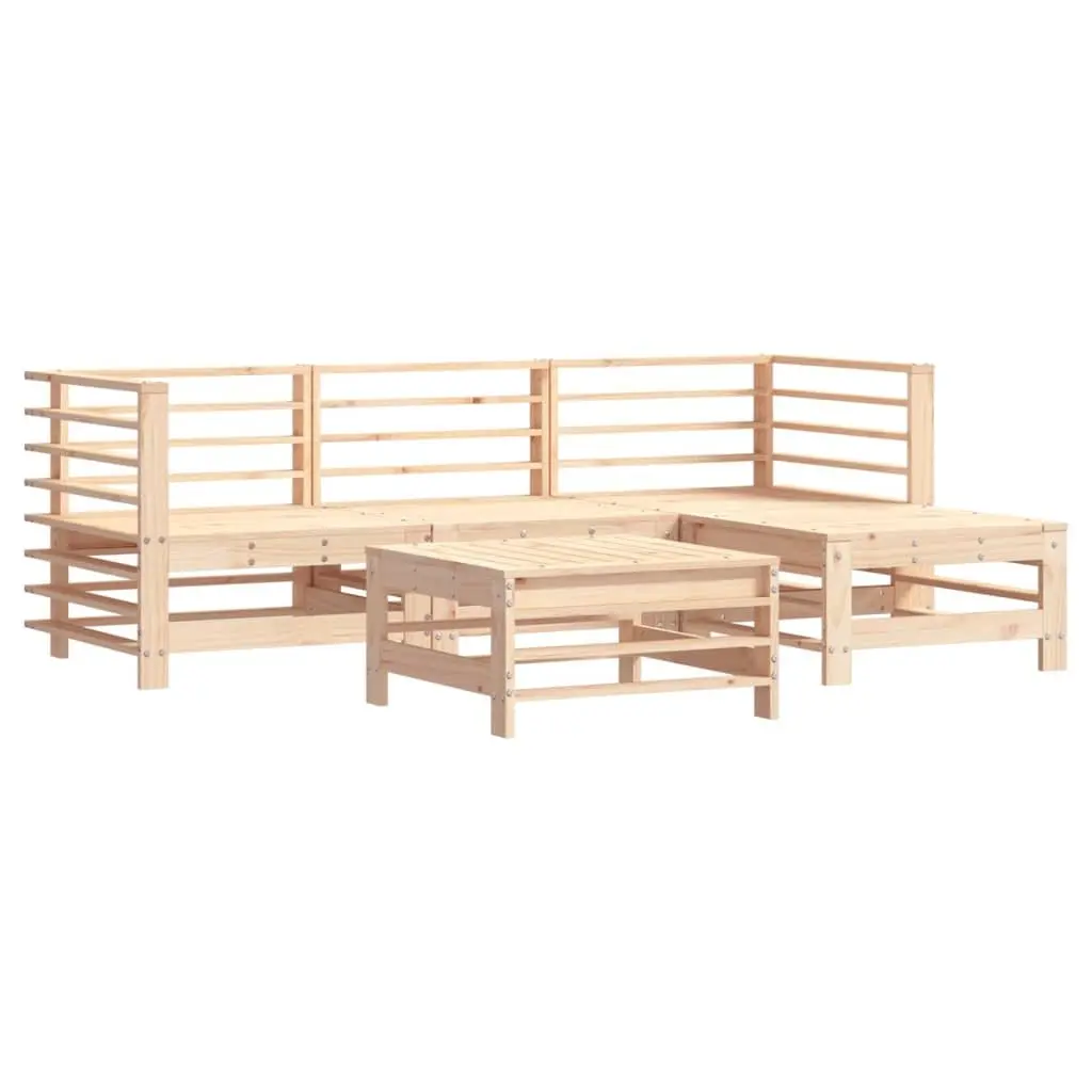 Garden Lounge Set 5 Piece Outdoor Furniture Patio Sofa with Cushions Wood