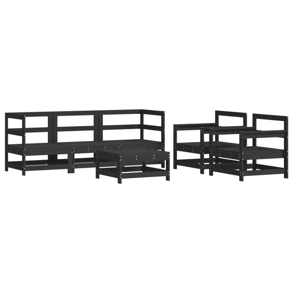 Garden Lounge Set 6 Piece Outdoor Furniture Patio Sofa with Cushions Black