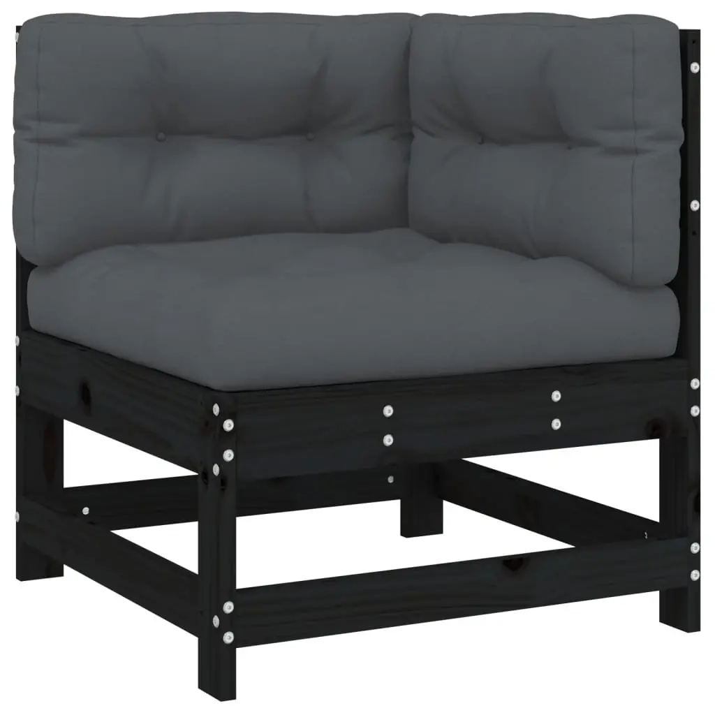 Garden Lounge Set 6 Piece Outdoor Furniture Patio Sofa with Cushions Black