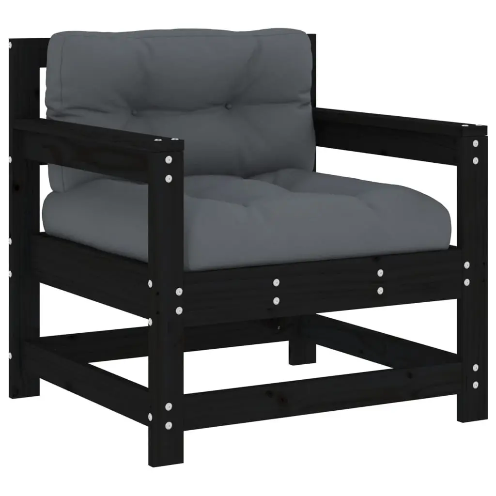 Garden Lounge Set 6 Piece Outdoor Furniture Patio Sofa with Cushions Black