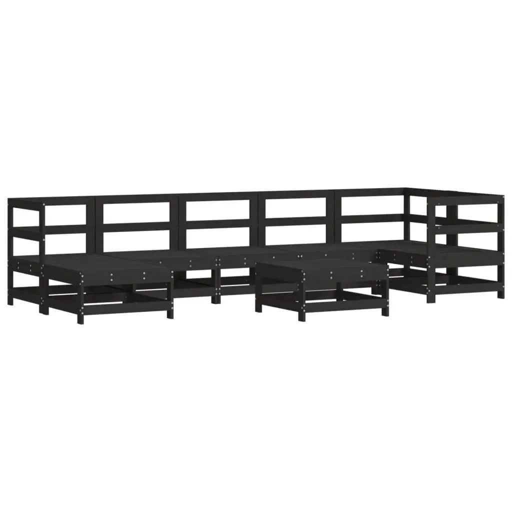 Garden Lounge Set 8 Piece Outdoor Furniture Sofa Sectional with Cushions Black