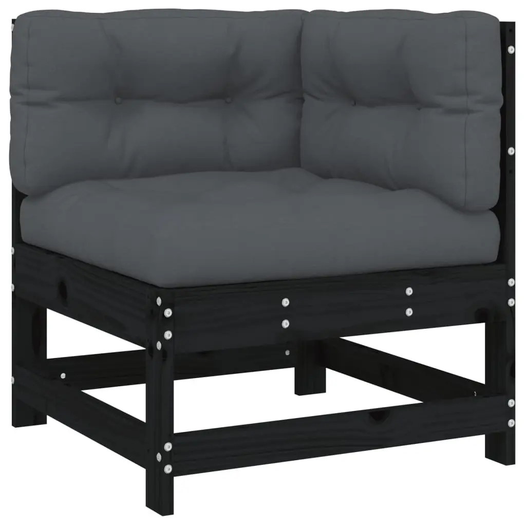 Garden Lounge Set 8 Piece Outdoor Furniture Sofa Sectional with Cushions Black