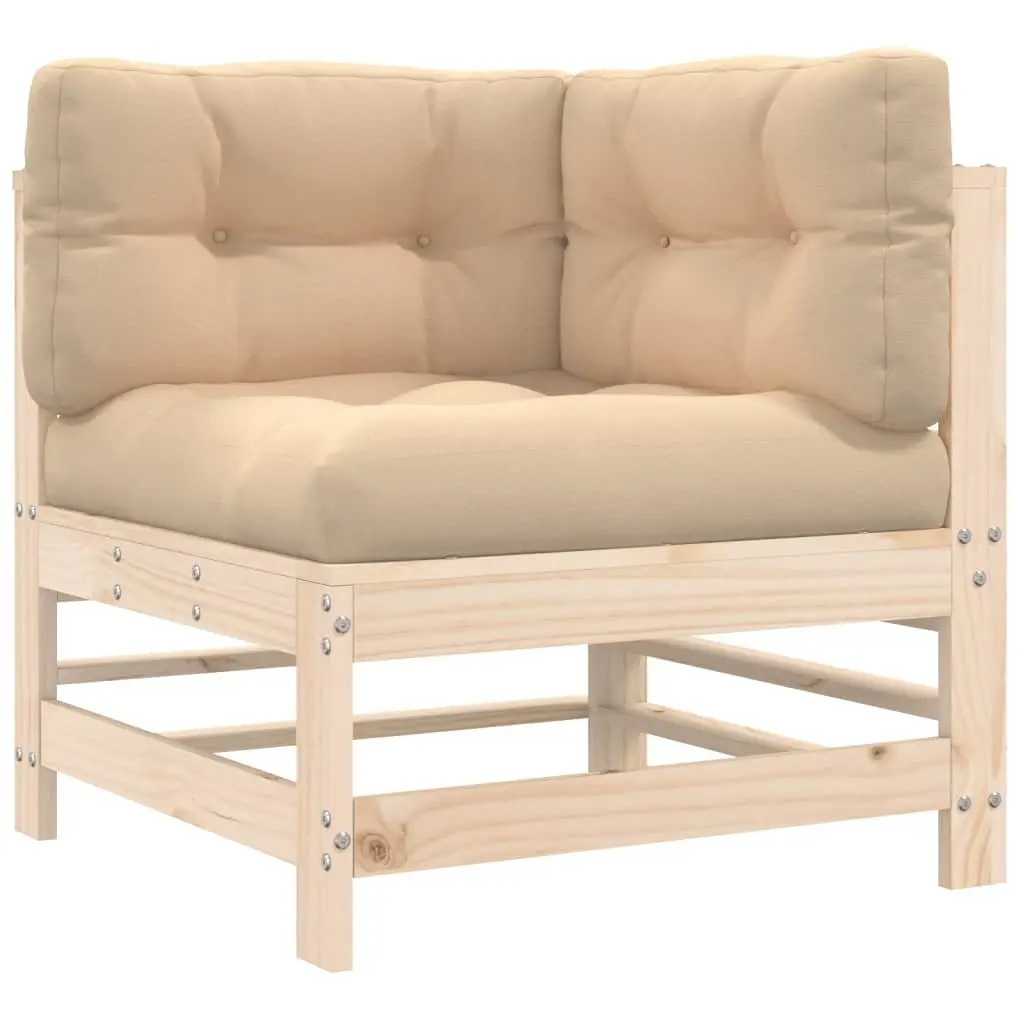 Garden Lounge Set Brown 8 Piece Outdoor Furniture Patio Sofa with Cushions Solid Wood