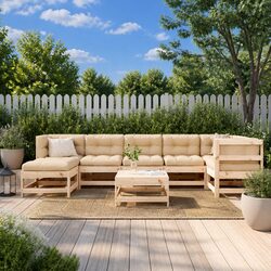 Compact and Stylish 8 Piece Garden Lounge Set