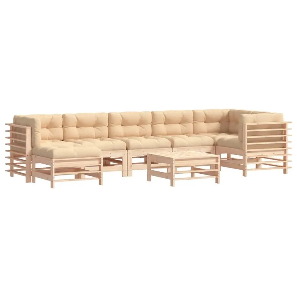 Garden Lounge Set 8 Piece Wooden Outdoor Furniture Modular Patio Sofa with
