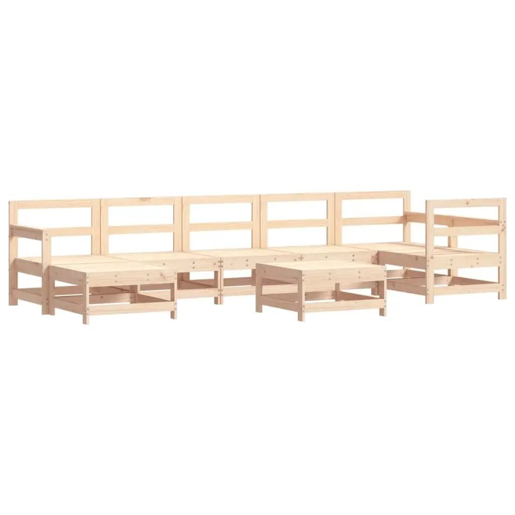 Garden Lounge Set 8 Piece Outdoor Furniture Solid Wood with Cushions Brown