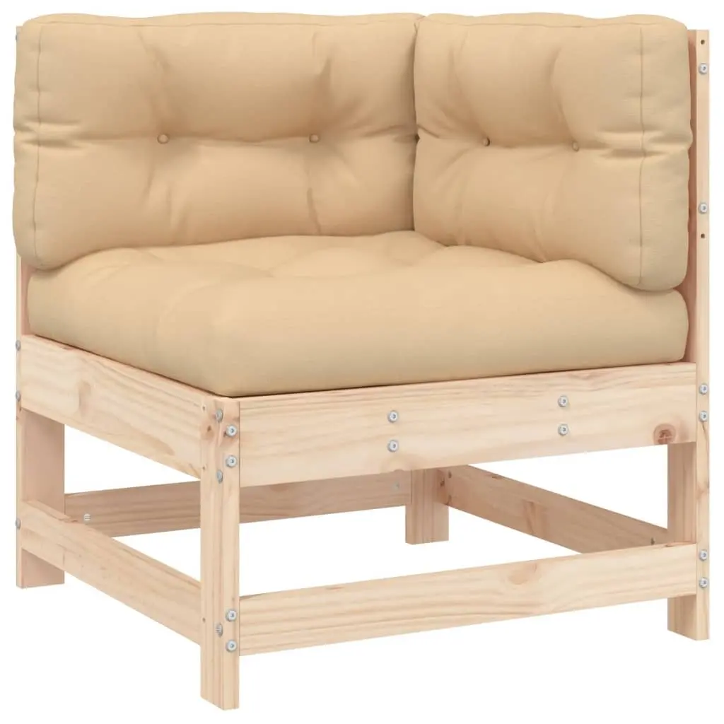 Garden Lounge Set 6 Piece Wooden Outdoor Furniture with Cushions Slatted Design