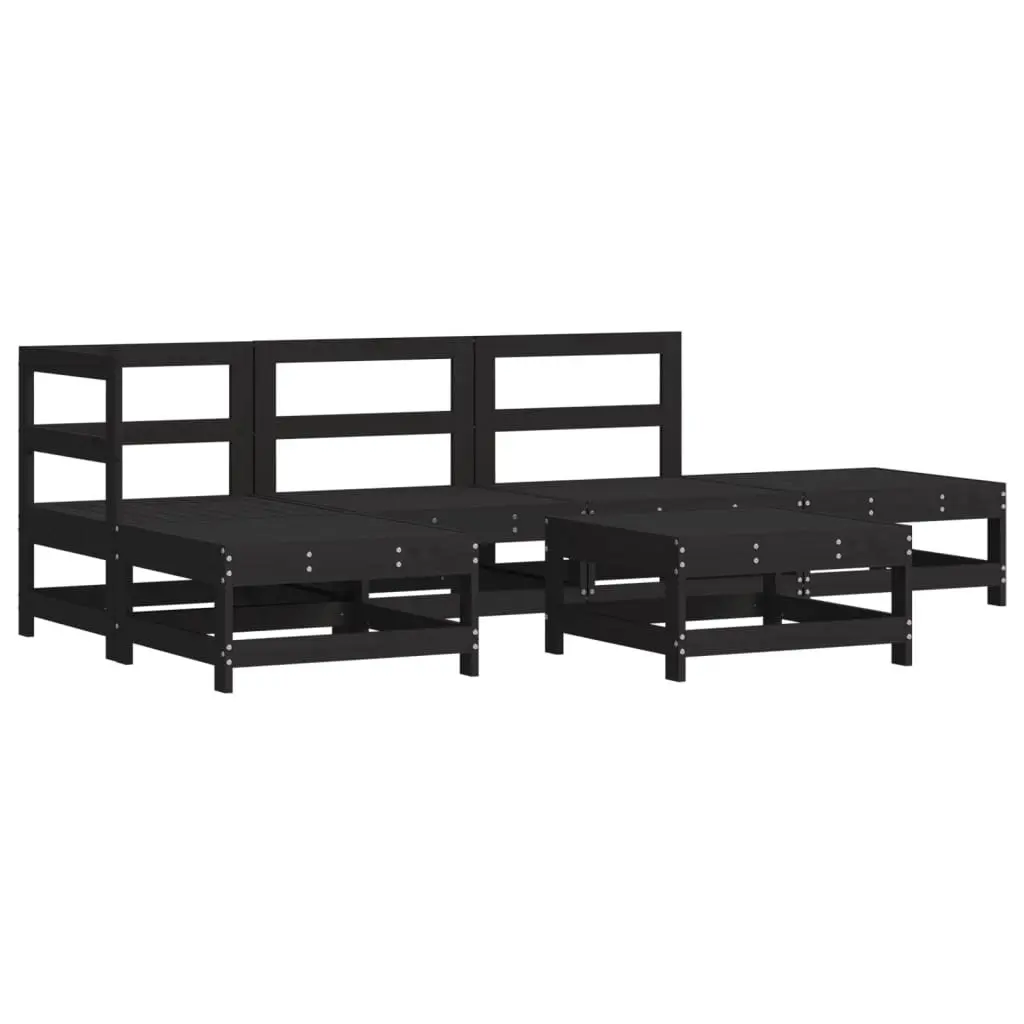 Garden Lounge Set 6 Piece Outdoor Furniture Patio Sofa with Cushions Black