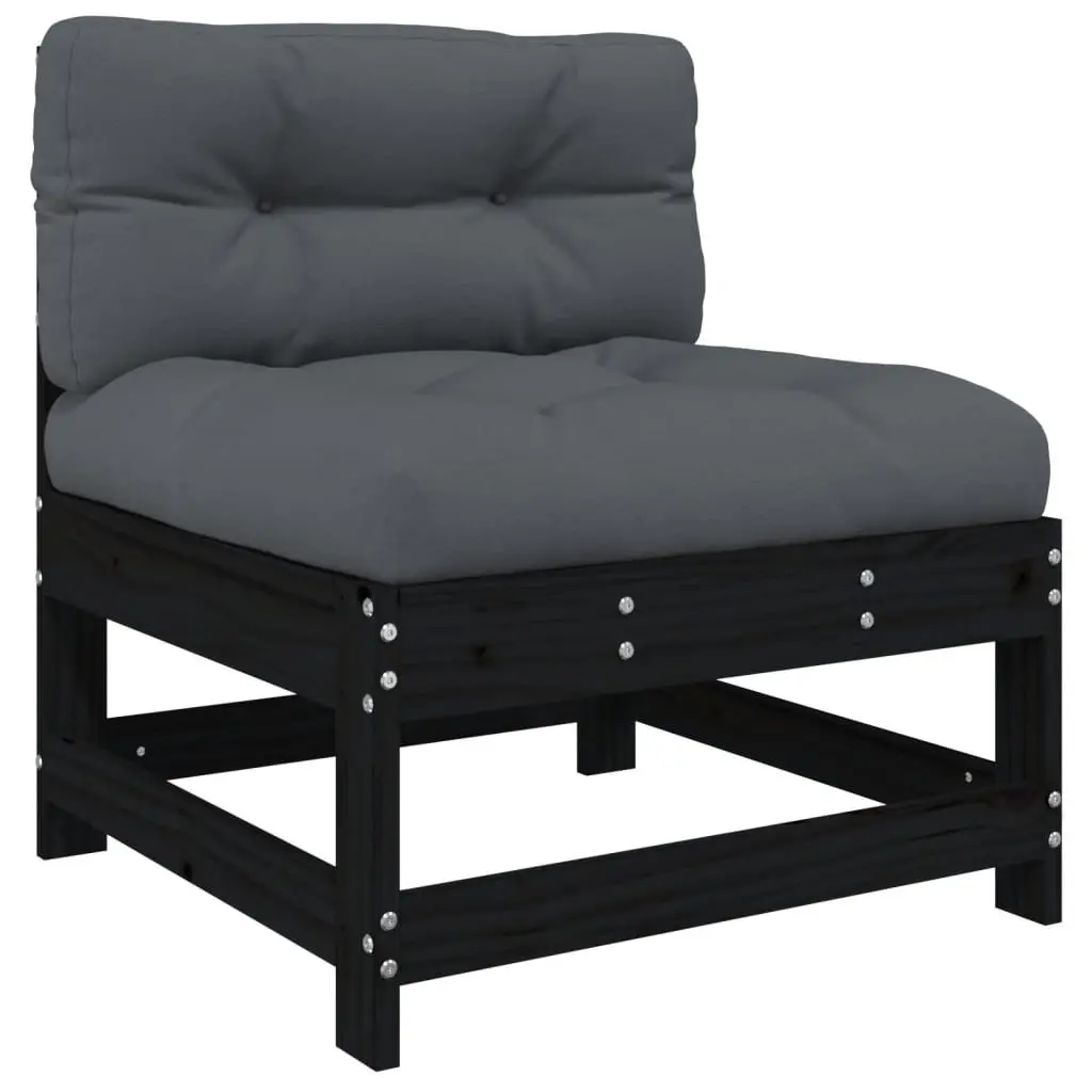 Garden Lounge Set 6 Piece Outdoor Furniture Patio Sofa with Cushions Black