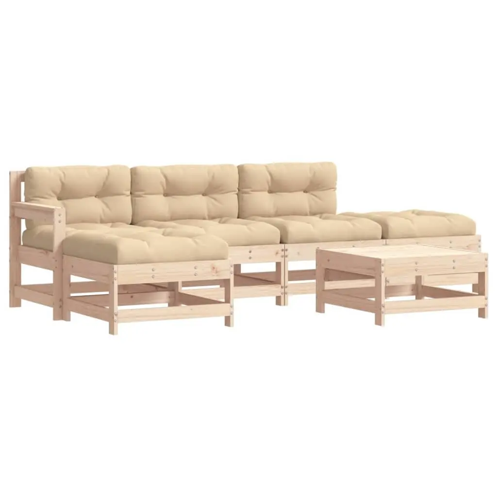 Garden Lounge Set 6 Piece Outdoor Furniture Patio Sofa with Cushions Wooden