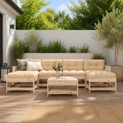 Concise and Quality 7 Piece Lounge Set with Cushions