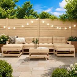 Compact 7 Piece Outdoor Lounge Set with Cushions