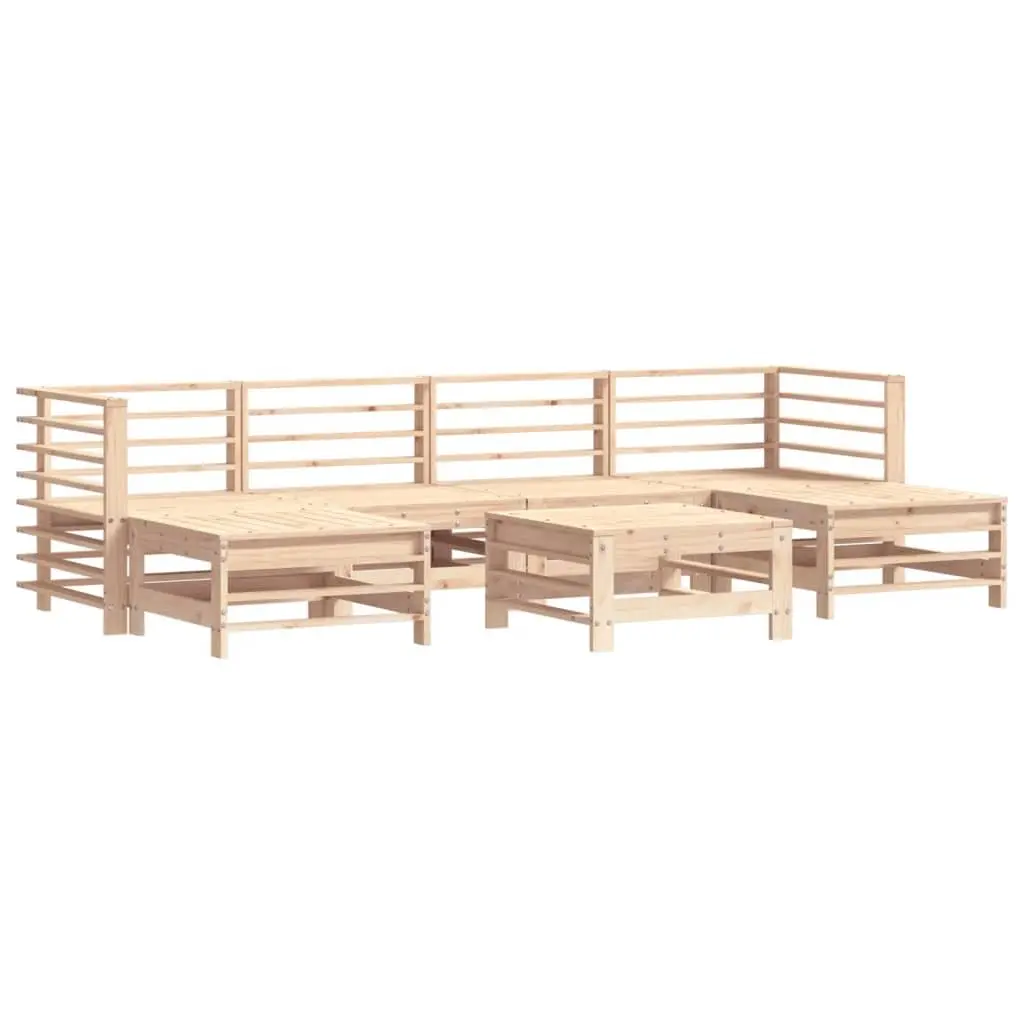 Garden Lounge Set 7 Piece Outdoor Furniture Solid Wood with Cushions Patio Sofa